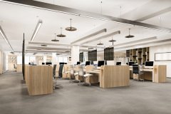 3d rendering business meeting and working room on office building