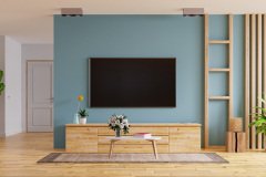 Blurred abstract background interior view looking out toward to empty office lobby and entrance doors and glass curtain wall with frame